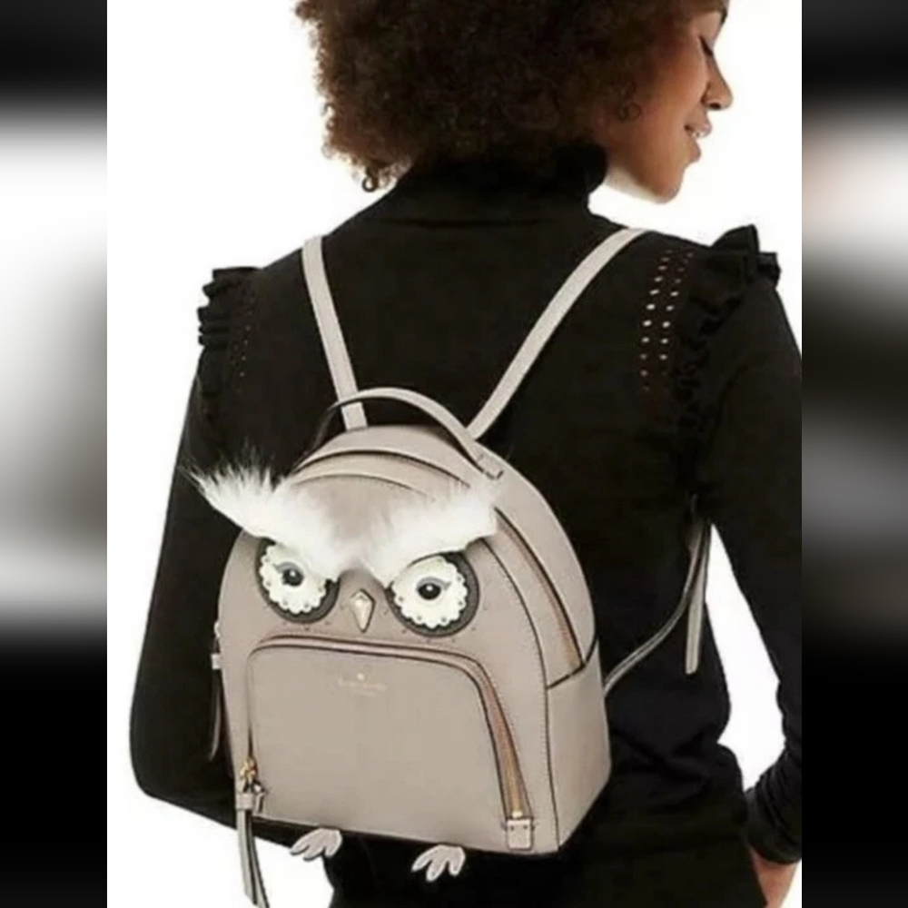 KATE SPADE Tomi Star Bright Owl Leather Mini Backpack